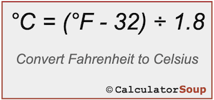 Fahrenheit to Celsius Conversion Chart