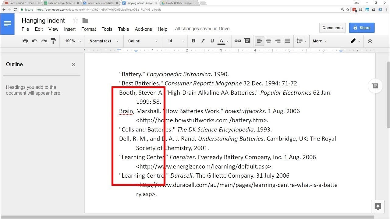 Creating a Hanging Indent in Word