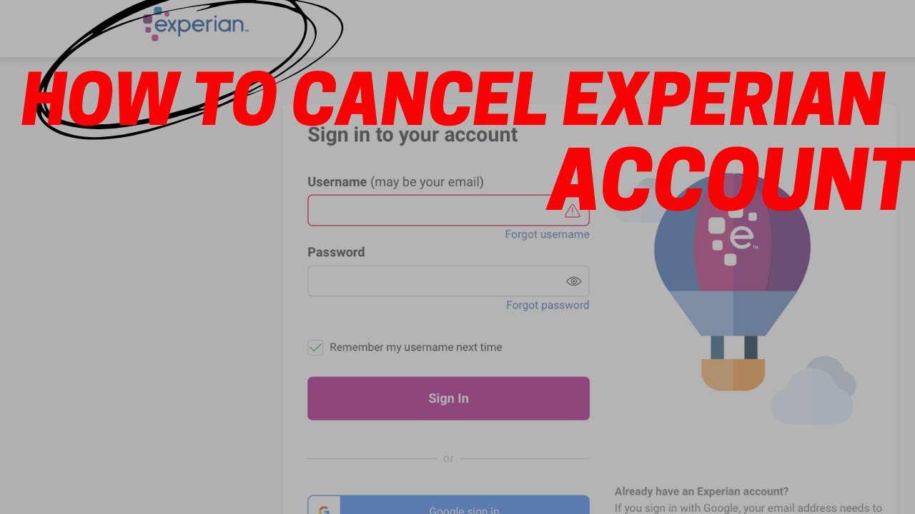 Cancel Experian Membership